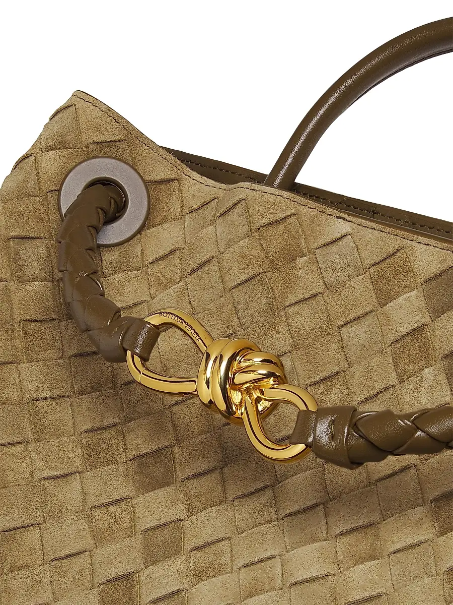 Bottega Veneta Women's Andiamo Medium Intrecciato Suede Top Handle Bag | Thumbnail 6 Bottega Veneta Women's Andiamo Medium Intrecciato Suede Top Handle Bag | Thumbnail 6