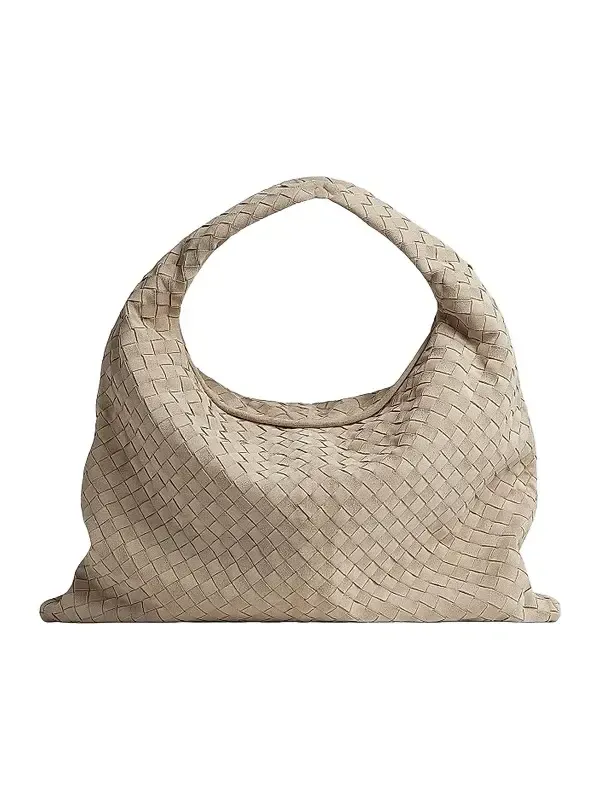 Bottega Veneta Women's Large Hop Intrecciato Suede Hobo Bag