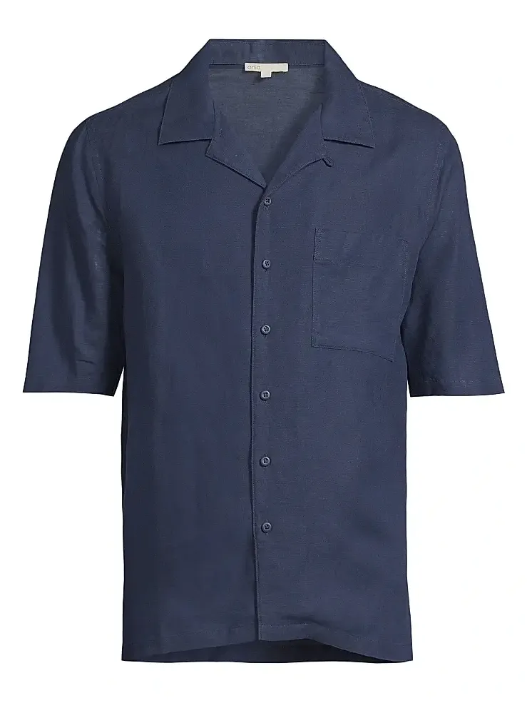 Men's Linen-Blend Camp Shirt Men's Linen-Blend Camp Shirt