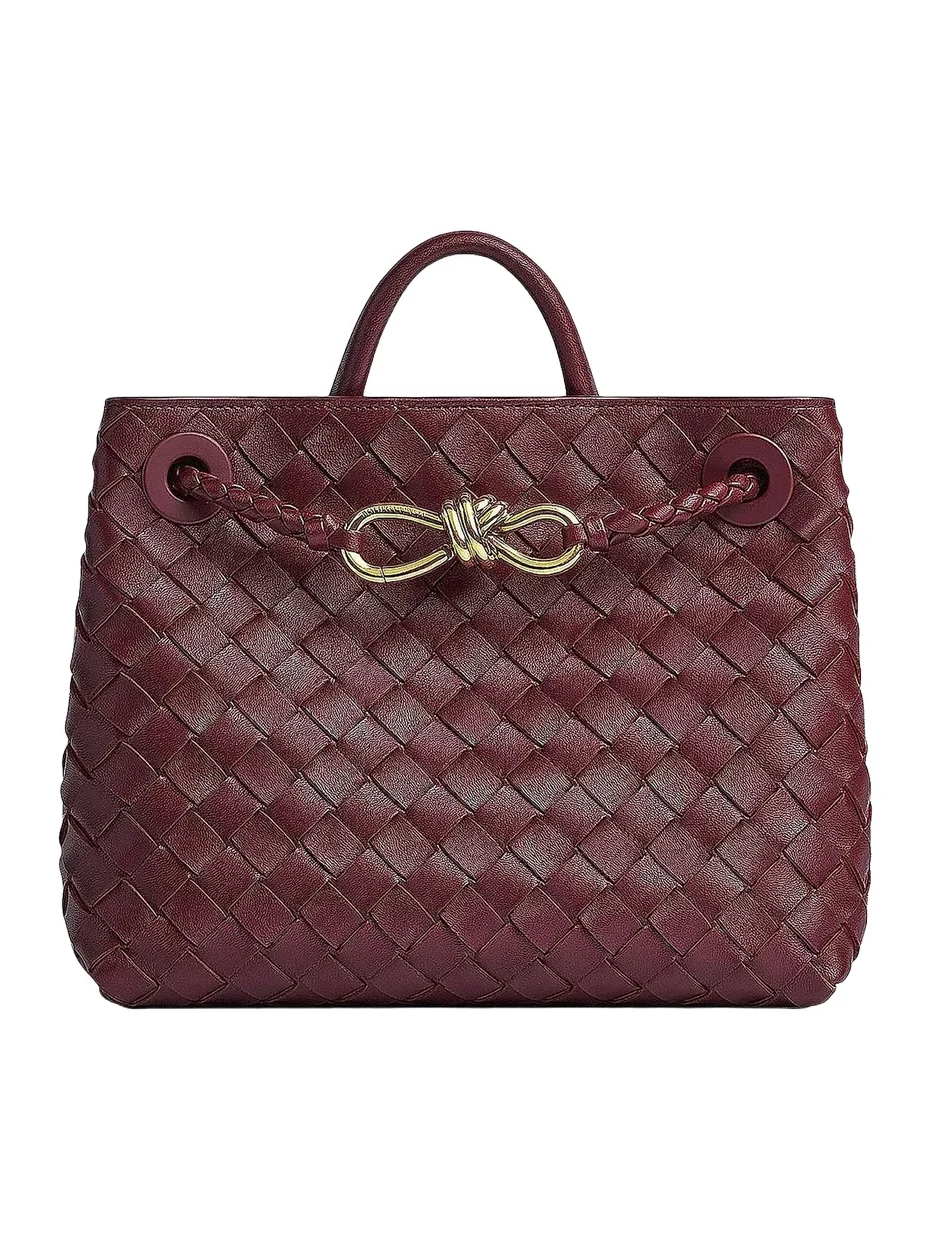 Women's Andiamo Small Intrecciato-Leather Top-Handle Bag Women's Andiamo Small Intrecciato-Leather Top-Handle Bag
