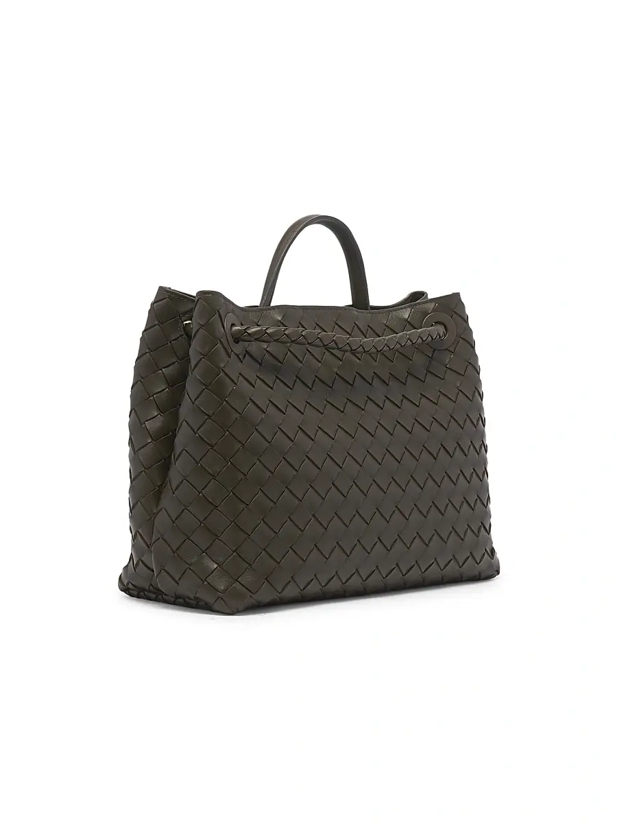 Bottega Veneta Women's Andiamo Medium Intrecciato Leather Top-Handle Bag - Kaki | Thumbnail 5 Bottega Veneta Women's Andiamo Medium Intrecciato Leather Top-Handle Bag - Kaki | Thumbnail 5