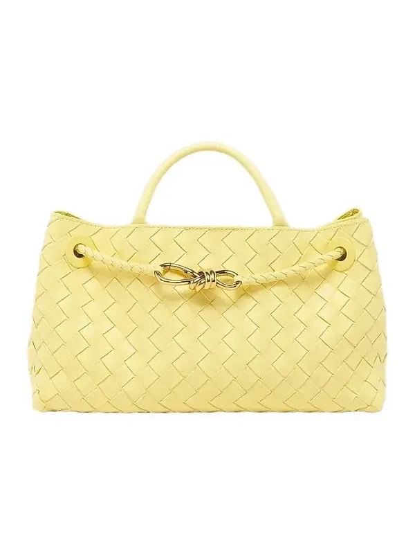Women's Small East-West Andiamo Intrecciato Leather Top-Handle Bag