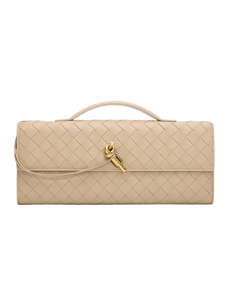 Bottega Veneta Women's Andiamo Intrecciato Leather Top-Handle Clutch
