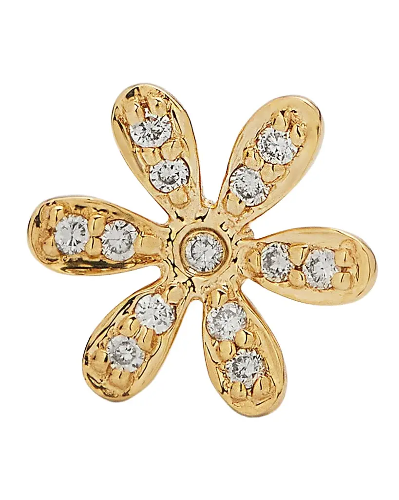 Sydney Evan 14K Gold Daisy Stud Earring with Diamonds | Image 1 Sydney Evan 14K Gold Daisy Stud Earring with Diamonds | Image 1