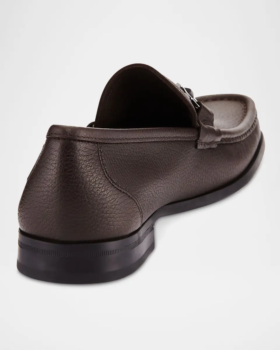 Ferragamo Men's Grandioso Grained Calfskin Gancini Loafer | Thumbnail 4 Ferragamo Men's Grandioso Grained Calfskin Gancini Loafer | Thumbnail 4