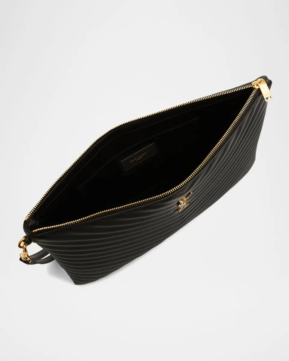 Saint Laurent Cassandre YSL Monogram Large Pouch in Smooth Leather | Thumbnail 3 Saint Laurent Cassandre YSL Monogram Large Pouch in Smooth Leather | Thumbnail 3