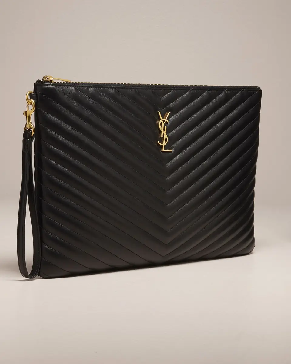 Saint Laurent Cassandre YSL Monogram Large Pouch in Smooth Leather | Thumbnail 5 Saint Laurent Cassandre YSL Monogram Large Pouch in Smooth Leather | Thumbnail 5