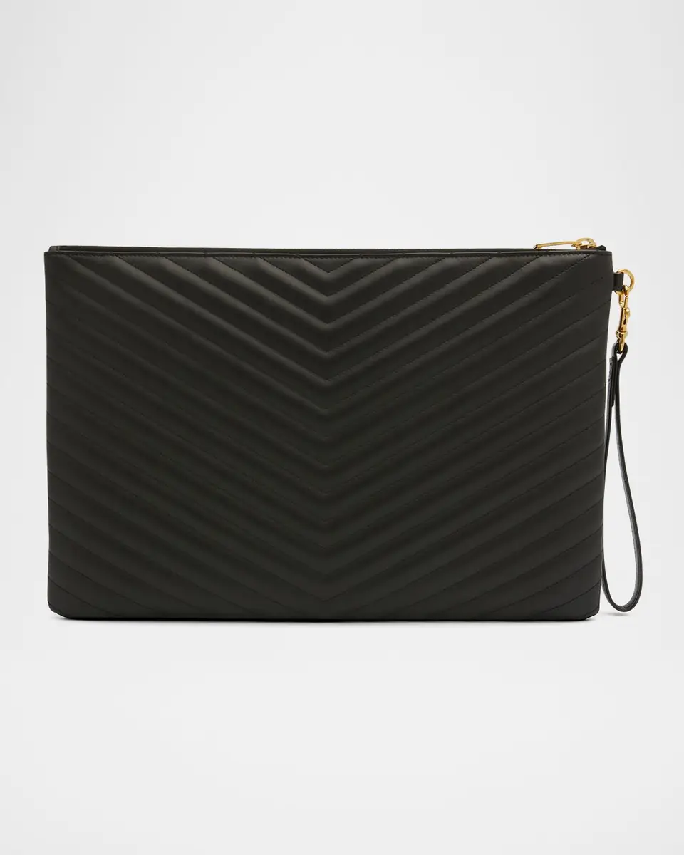 Saint Laurent Cassandre YSL Monogram Large Pouch in Smooth Leather | Thumbnail 6 Saint Laurent Cassandre YSL Monogram Large Pouch in Smooth Leather | Thumbnail 6