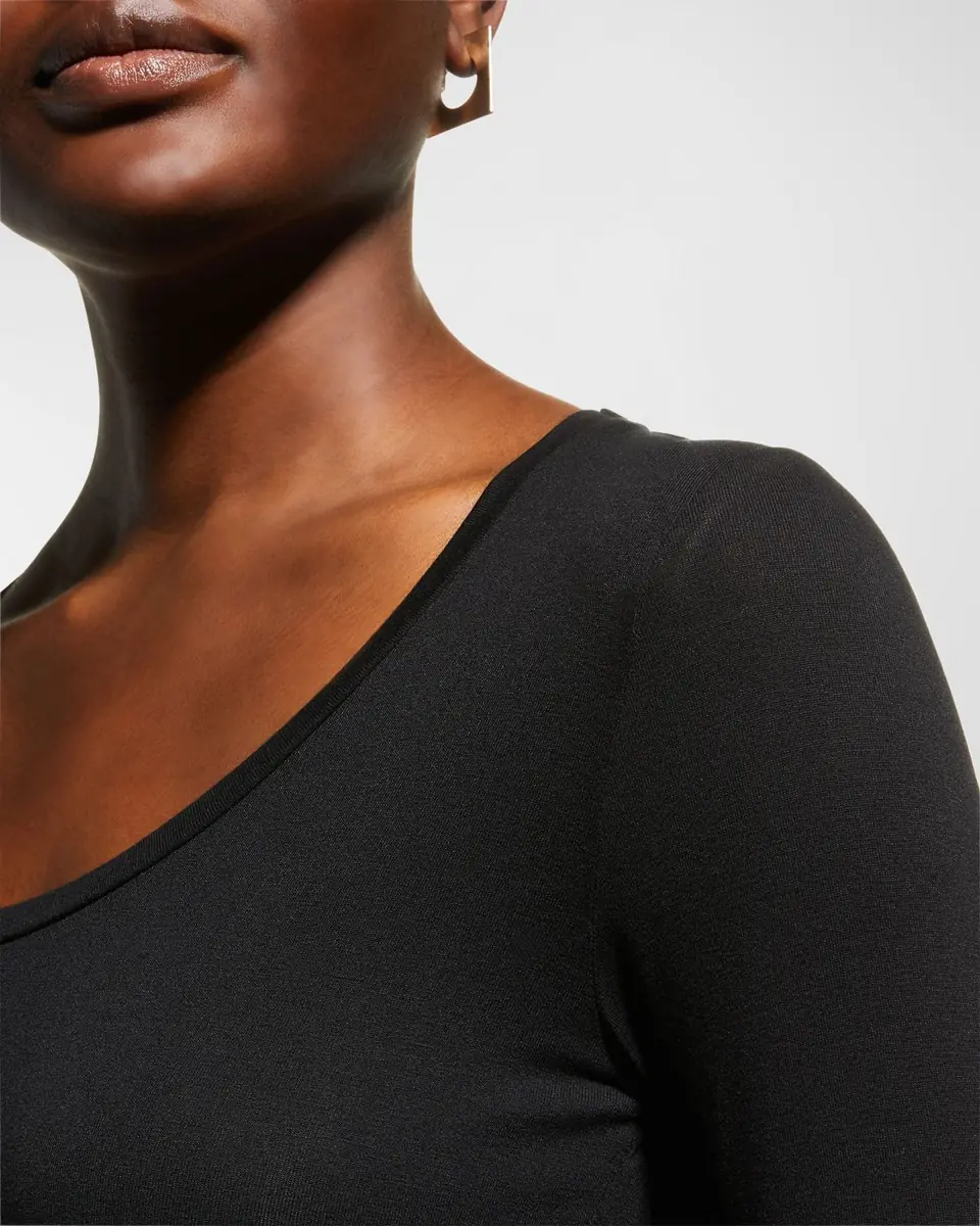 MAJESTIC FILATURES Soft Touch 3/4-Sleeve Scoop-Neck Tee | Thumbnail 5