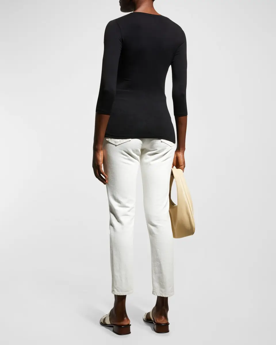 MAJESTIC FILATURES Soft Touch 3/4-Sleeve Scoop-Neck Tee | Thumbnail 6