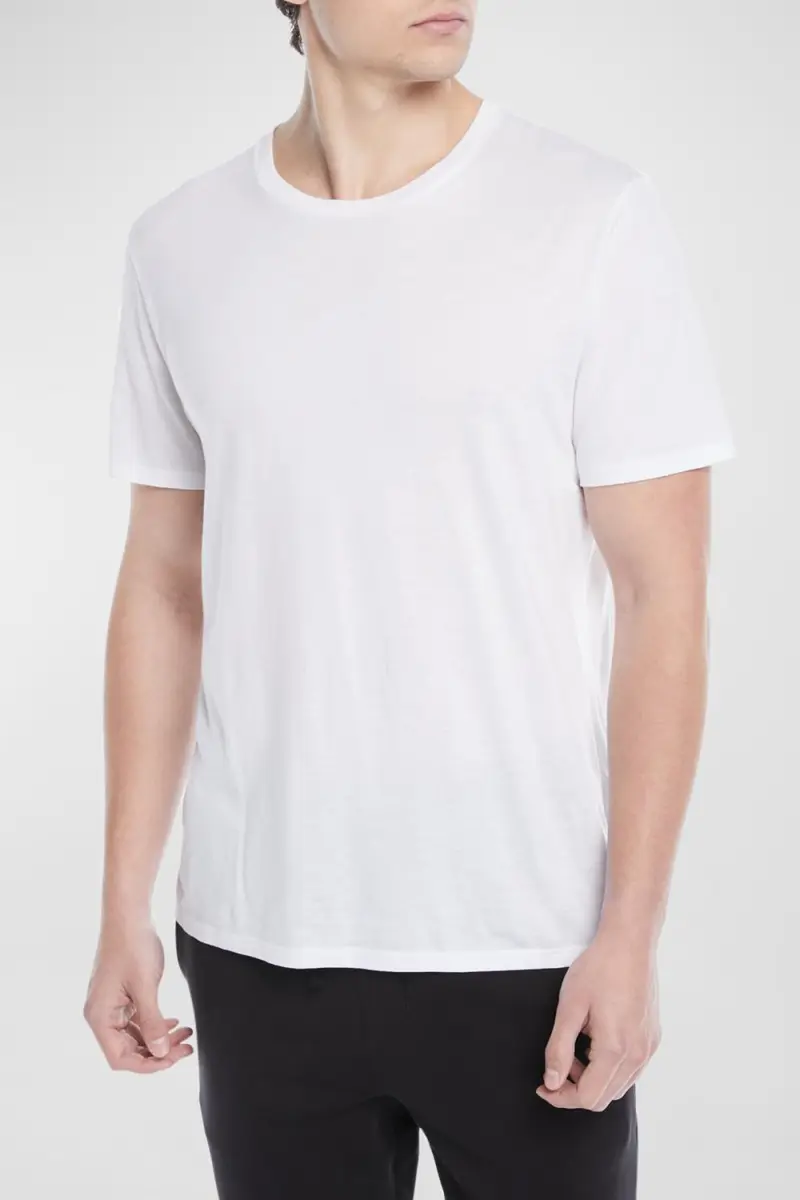 Vince Men's Short-Sleeve Pima Crewneck Jersey T-Shirt, Black | Thumbnail 3 Vince Men's Short-Sleeve Pima Crewneck Jersey T-Shirt, Black | Thumbnail 3