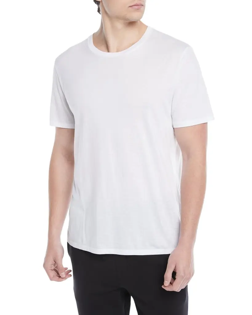 Men's Short-Sleeve Pima Crewneck Jersey T-Shirt, Black Men's Short-Sleeve Pima Crewneck Jersey T-Shirt, Black