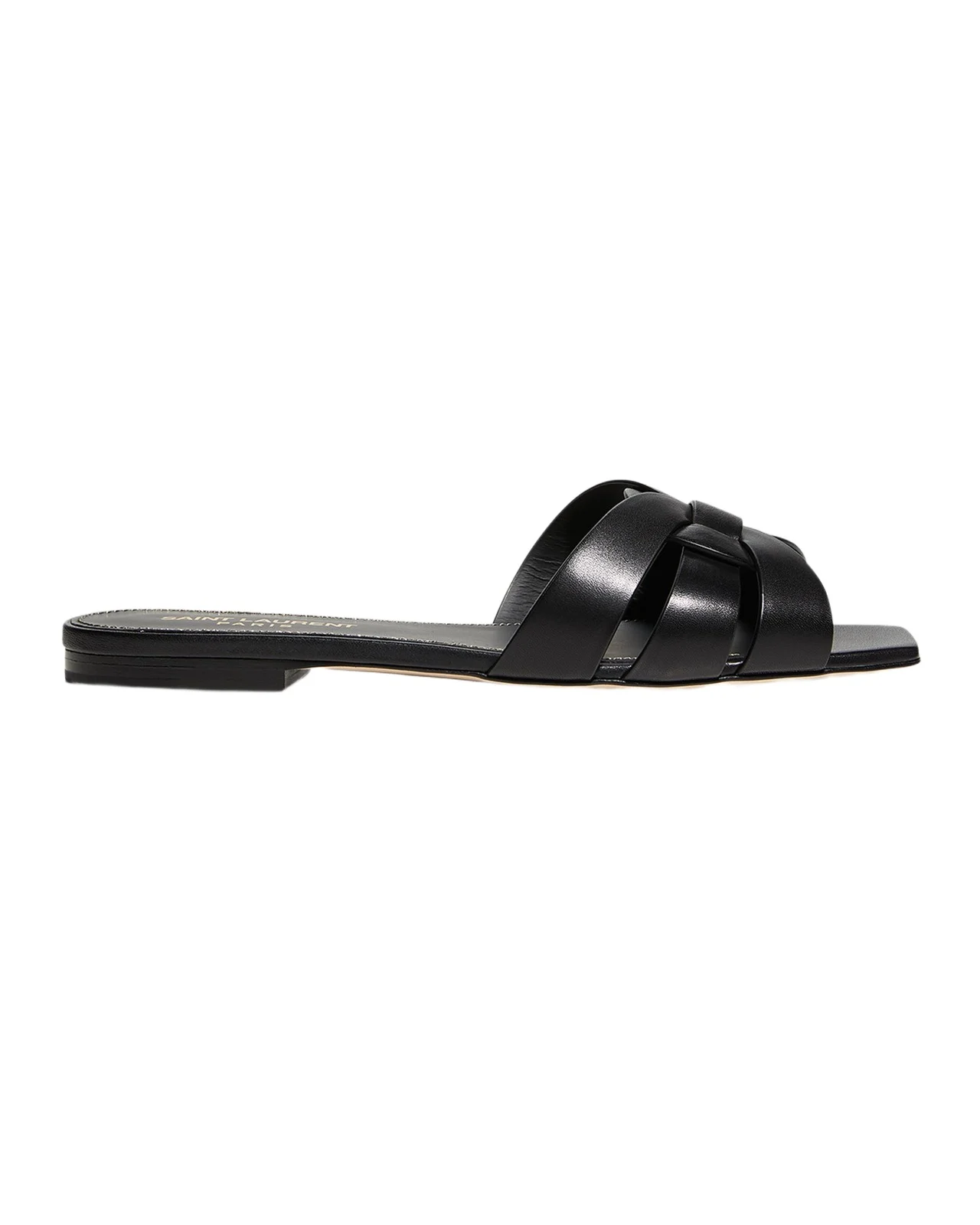 Saint Laurent Woven Leather Sandal Slide