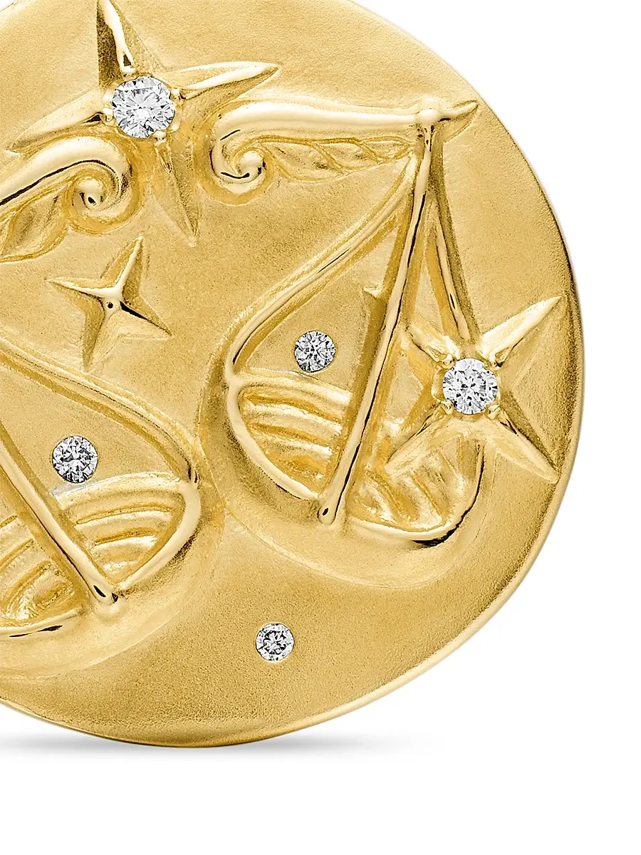 David Yurman Women's Zodiac Amulet in 18K Yellow Gold with Diamonds - Libra | Thumbnail 5 David Yurman Women's Zodiac Amulet in 18K Yellow Gold with Diamonds - Libra | Thumbnail 5