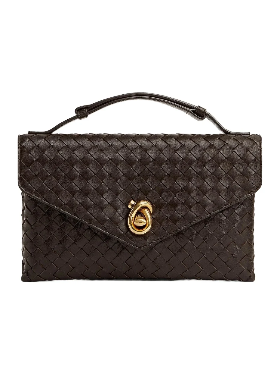 Women's Knot Lock Intrecciato Leather Top Handle Bag