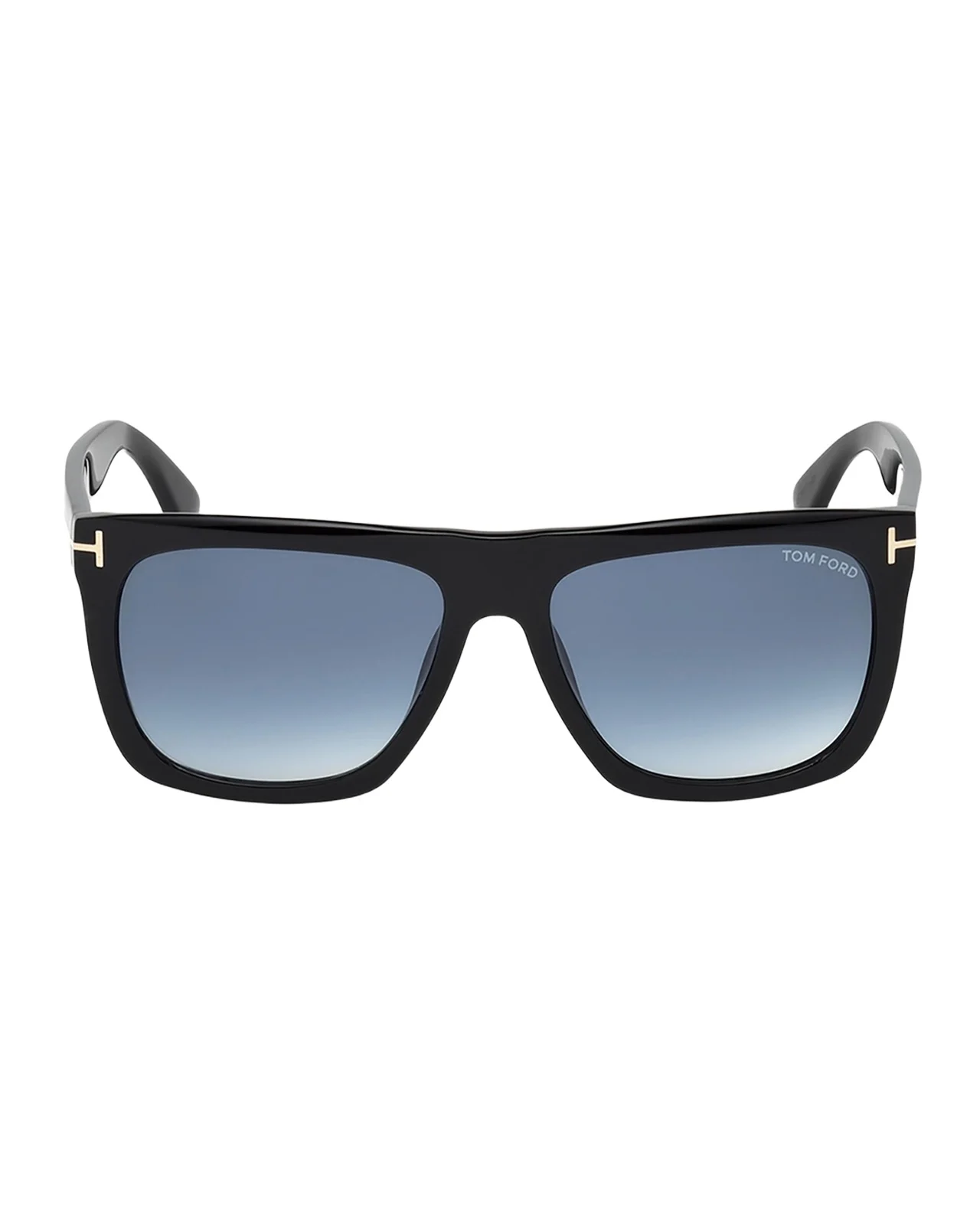 Tom Ford Morgan Thick Square Acetate Sunglasses, Black/Blue