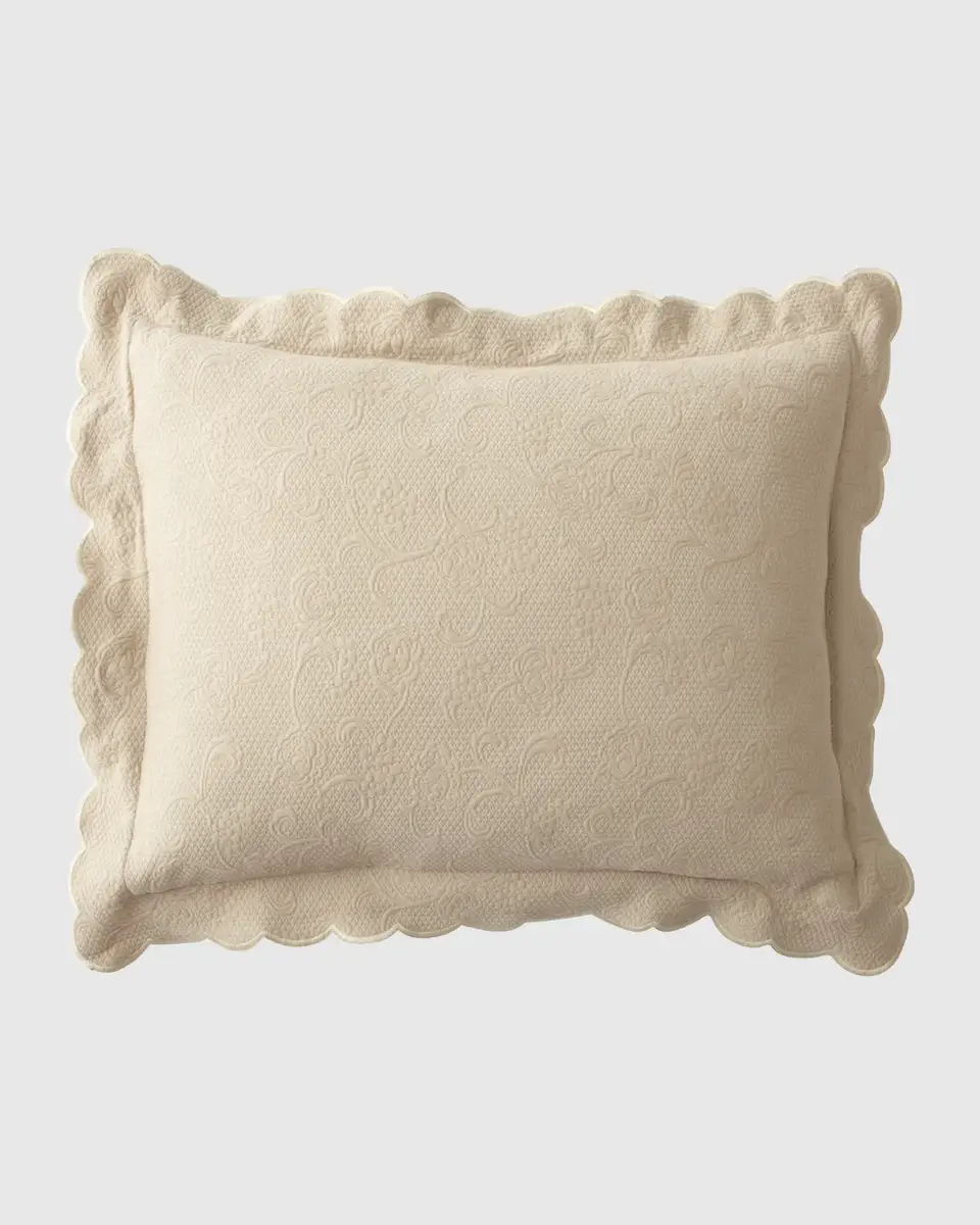 Sferra Alice King Floral Matelasse Sham | Thumbnail 2 Sferra Alice King Floral Matelasse Sham | Thumbnail 2