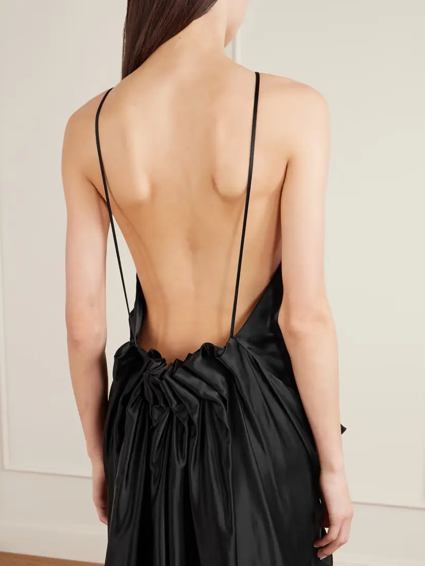 Khaite Kent Draped Satin Maxi Dress | Thumbnail 5 Khaite Kent Draped Satin Maxi Dress | Thumbnail 5