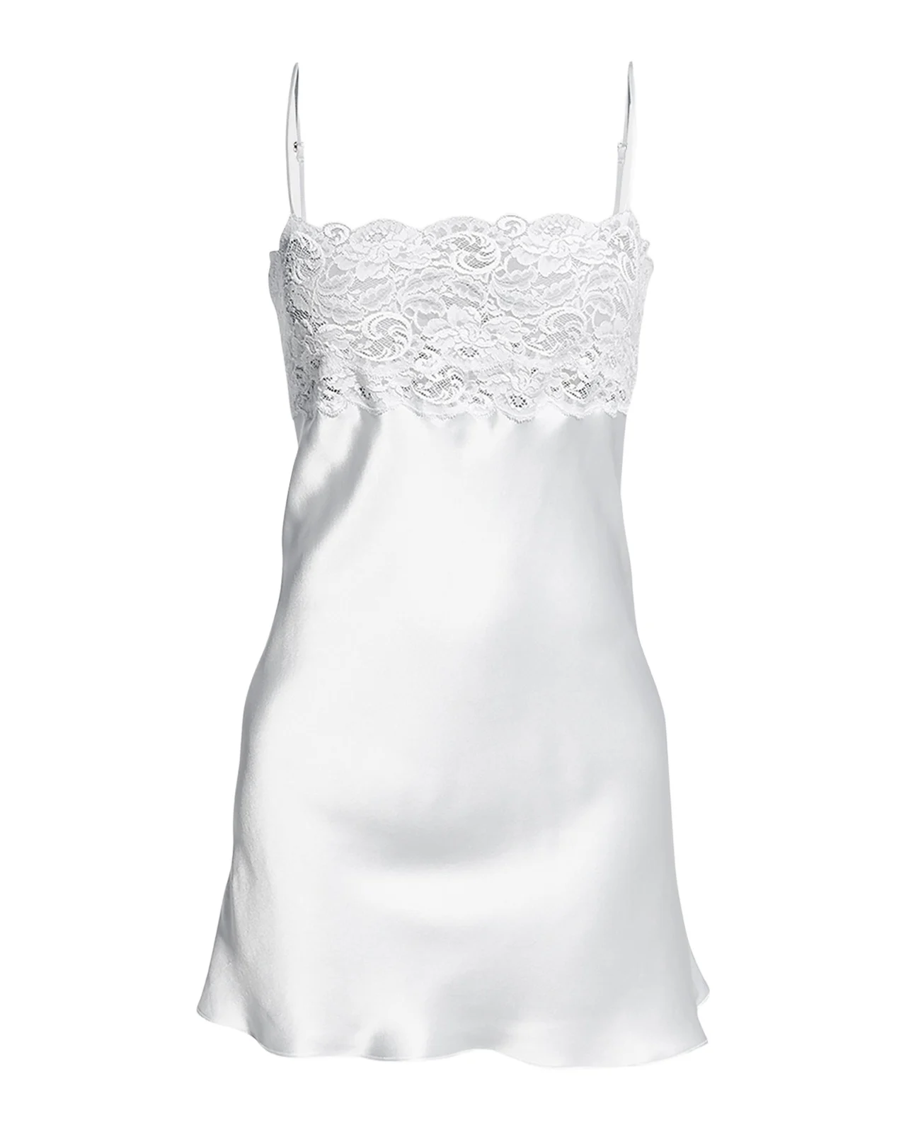 Bijoux Lace-Trim Silk Chemise Bijoux Lace-Trim Silk Chemise