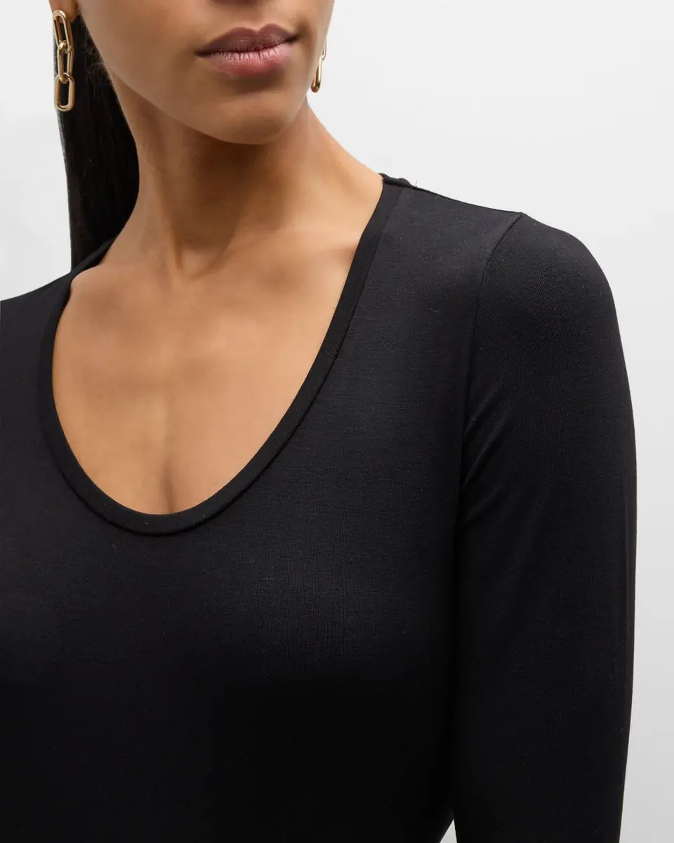 MAJESTIC FILATURES Soft Touch Half-Sleeve Scoop-Neck Top | Thumbnail 5 MAJESTIC FILATURES Soft Touch Half-Sleeve Scoop-Neck Top | Thumbnail 5