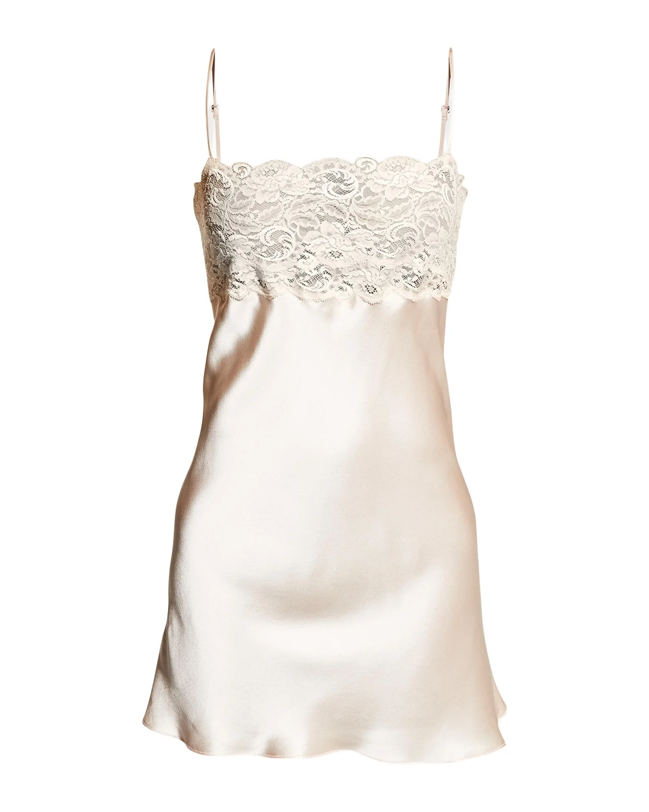 Bijoux Lace-Trim Silk Chemise Bijoux Lace-Trim Silk Chemise
