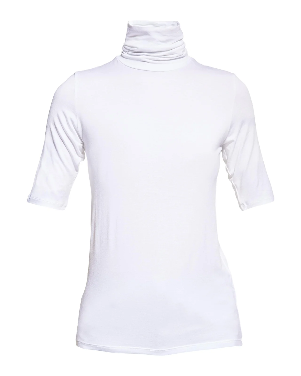 MAJESTIC FILATURES Soft Touch Half-Sleeve Turtleneck