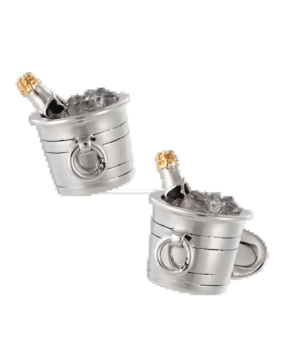 Jan Leslie Sterling Silver Crystal Quartz Champagne Bucket Cuff Links | Thumbnail 2 Jan Leslie Sterling Silver Crystal Quartz Champagne Bucket Cuff Links | Thumbnail 2