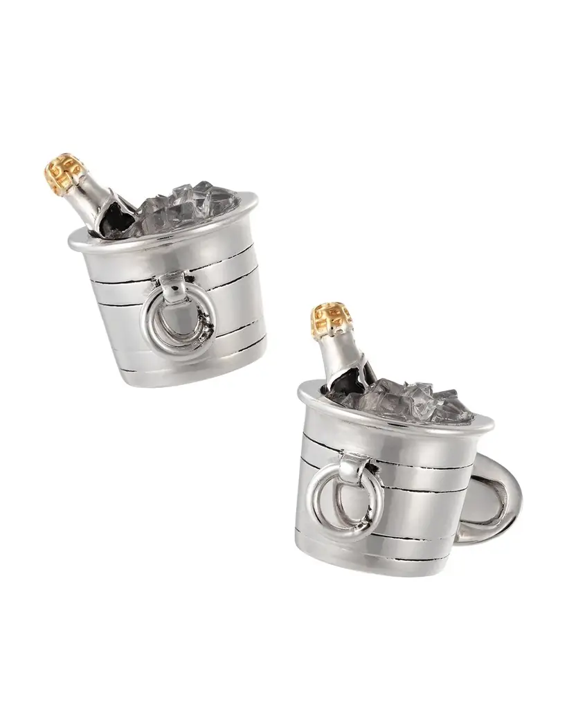 Jan Leslie Sterling Silver Crystal Quartz Champagne Bucket Cuff Links | Image 1 Jan Leslie Sterling Silver Crystal Quartz Champagne Bucket Cuff Links | Image 1
