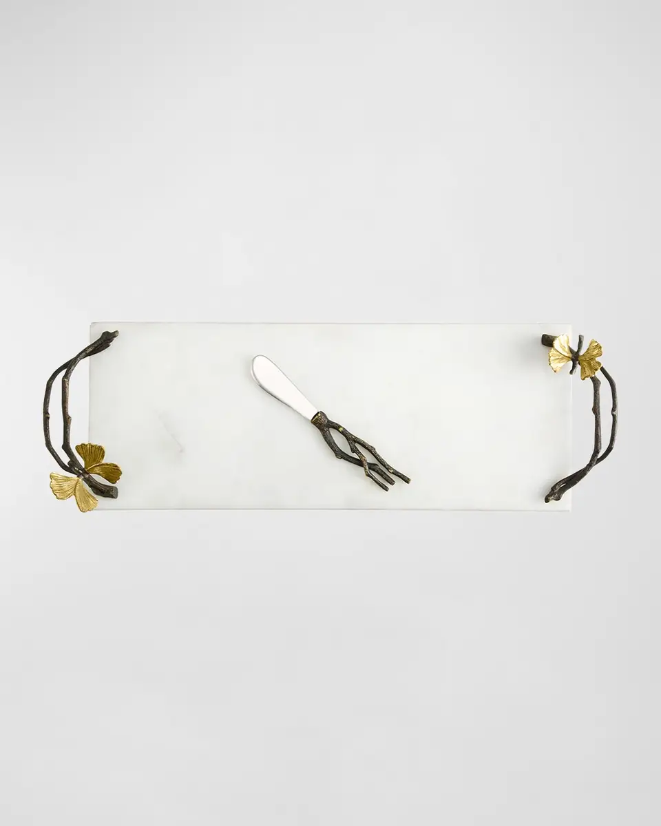 Michael Aram Butterfly Ginkgo Small Cheese Board with Knife | Thumbnail 2
