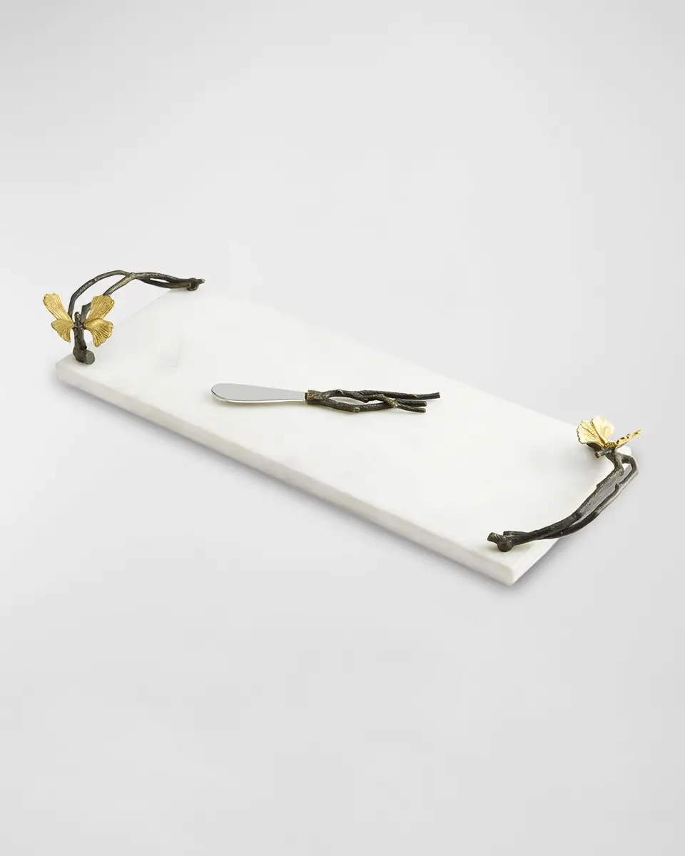 Michael Aram Butterfly Ginkgo Small Cheese Board with Knife | Thumbnail 3