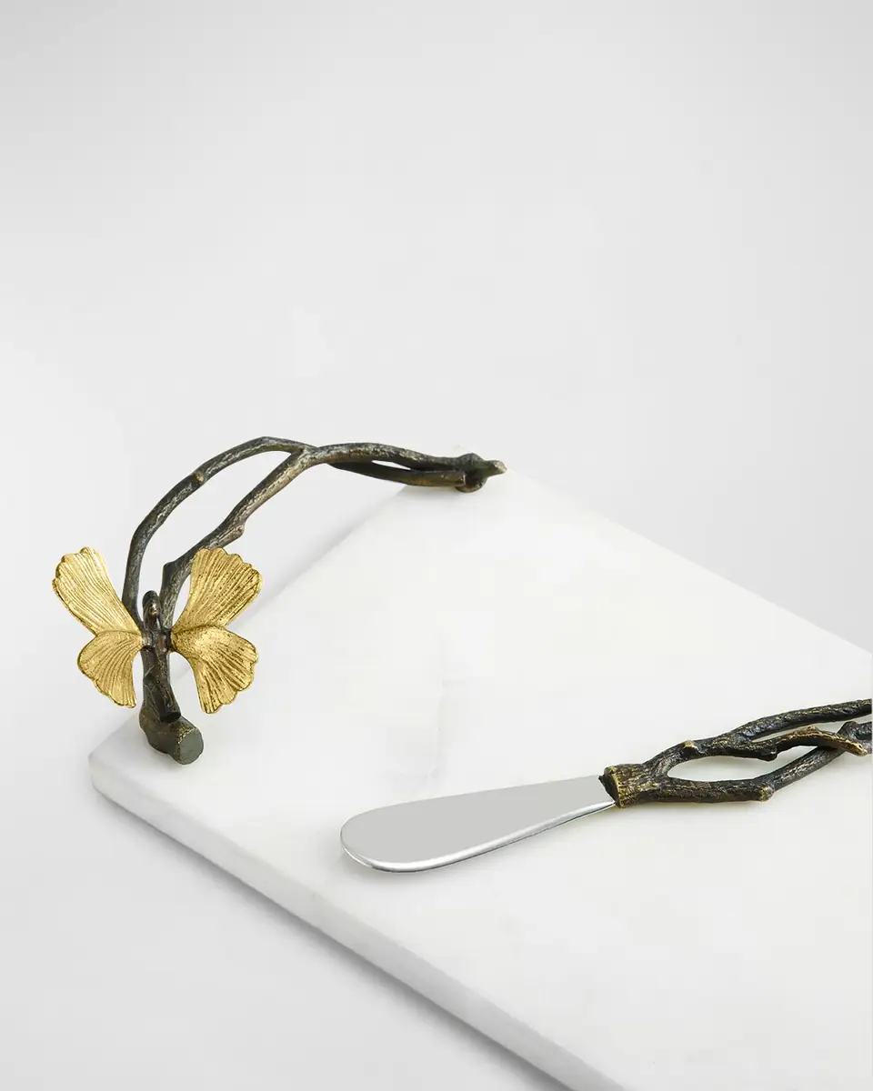 Michael Aram Butterfly Ginkgo Small Cheese Board with Knife | Thumbnail 4