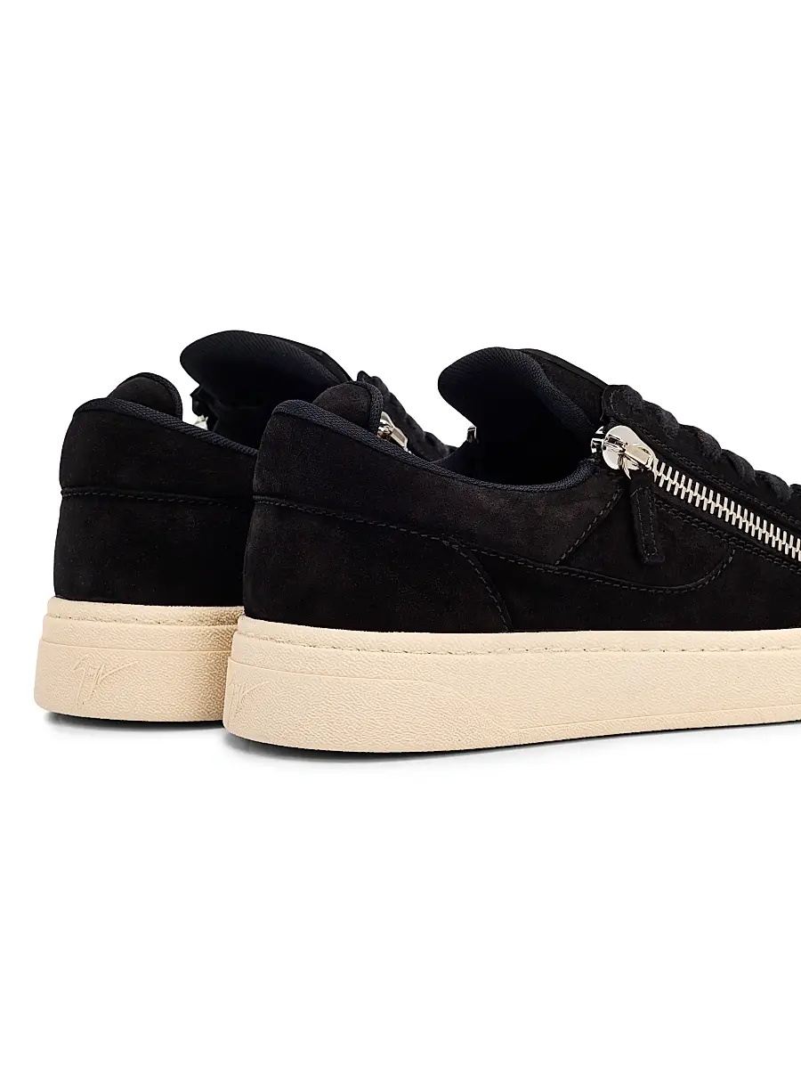 Giuseppe Zanotti Men's Double-Zip Suede Low-Top Sneakers | Thumbnail 3 Giuseppe Zanotti Men's Double-Zip Suede Low-Top Sneakers | Thumbnail 3