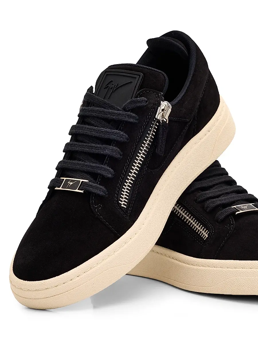 Giuseppe Zanotti Men's Double-Zip Suede Low-Top Sneakers | Thumbnail 5 Giuseppe Zanotti Men's Double-Zip Suede Low-Top Sneakers | Thumbnail 5