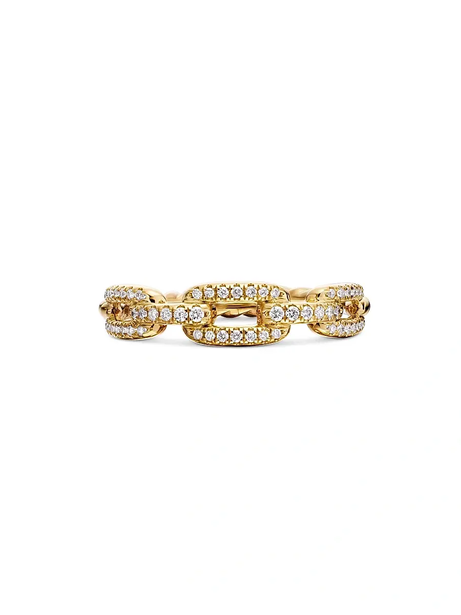 David Yurman Women's Stax Chain Link Ring in 18K Yellow Gold - Gold | Thumbnail 3