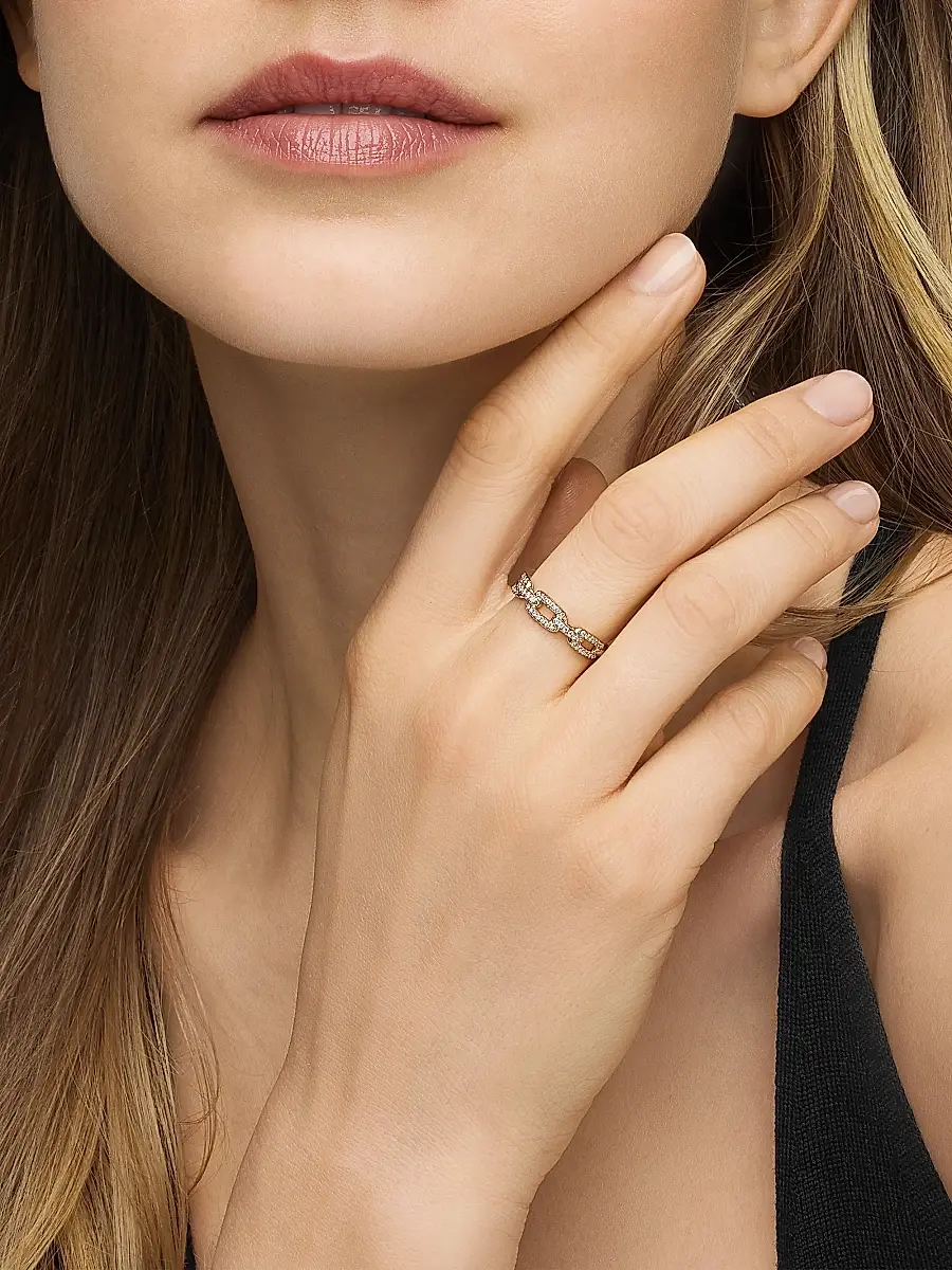 David Yurman Women's Stax Chain Link Ring in 18K Yellow Gold - Gold | Thumbnail 7