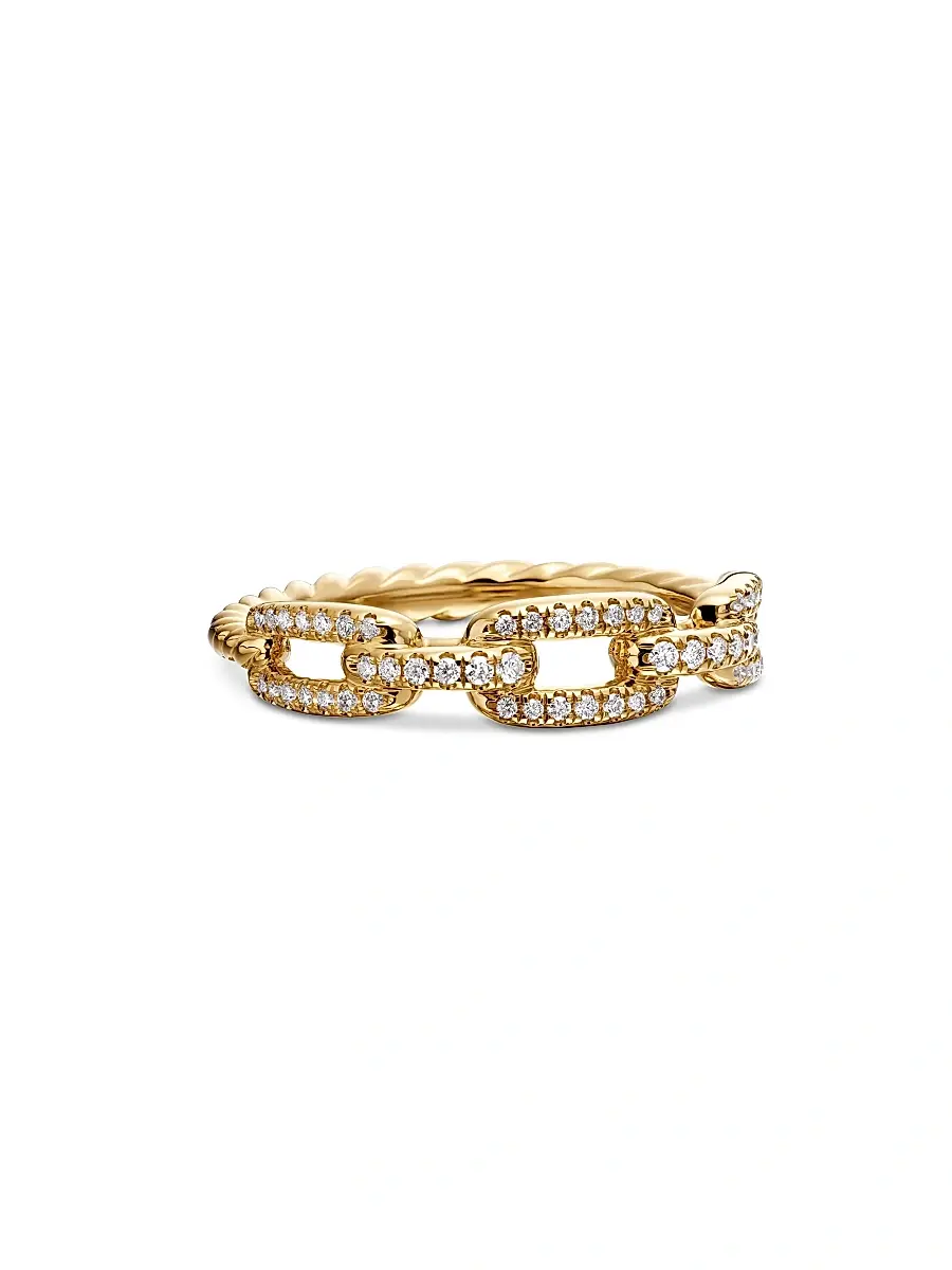David Yurman Women's Stax Chain Link Ring in 18K Yellow Gold - Gold | Image 1 David Yurman Women's Stax Chain Link Ring in 18K Yellow Gold - Gold | Image 1