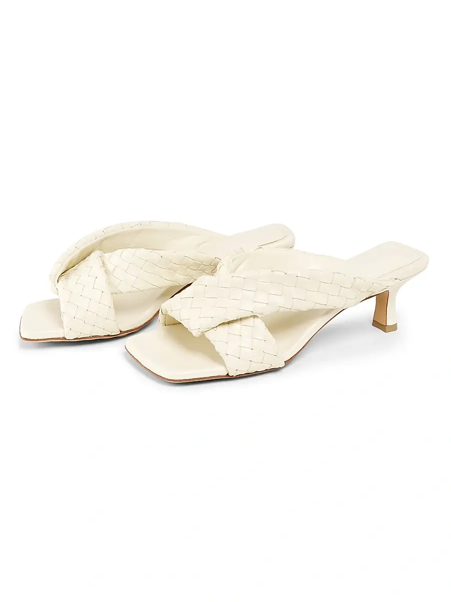 Bottega Veneta Women's Riva 50MM Leather Kitten-Heel Sandals | Thumbnail 2 Bottega Veneta Women's Riva 50MM Leather Kitten-Heel Sandals | Thumbnail 2