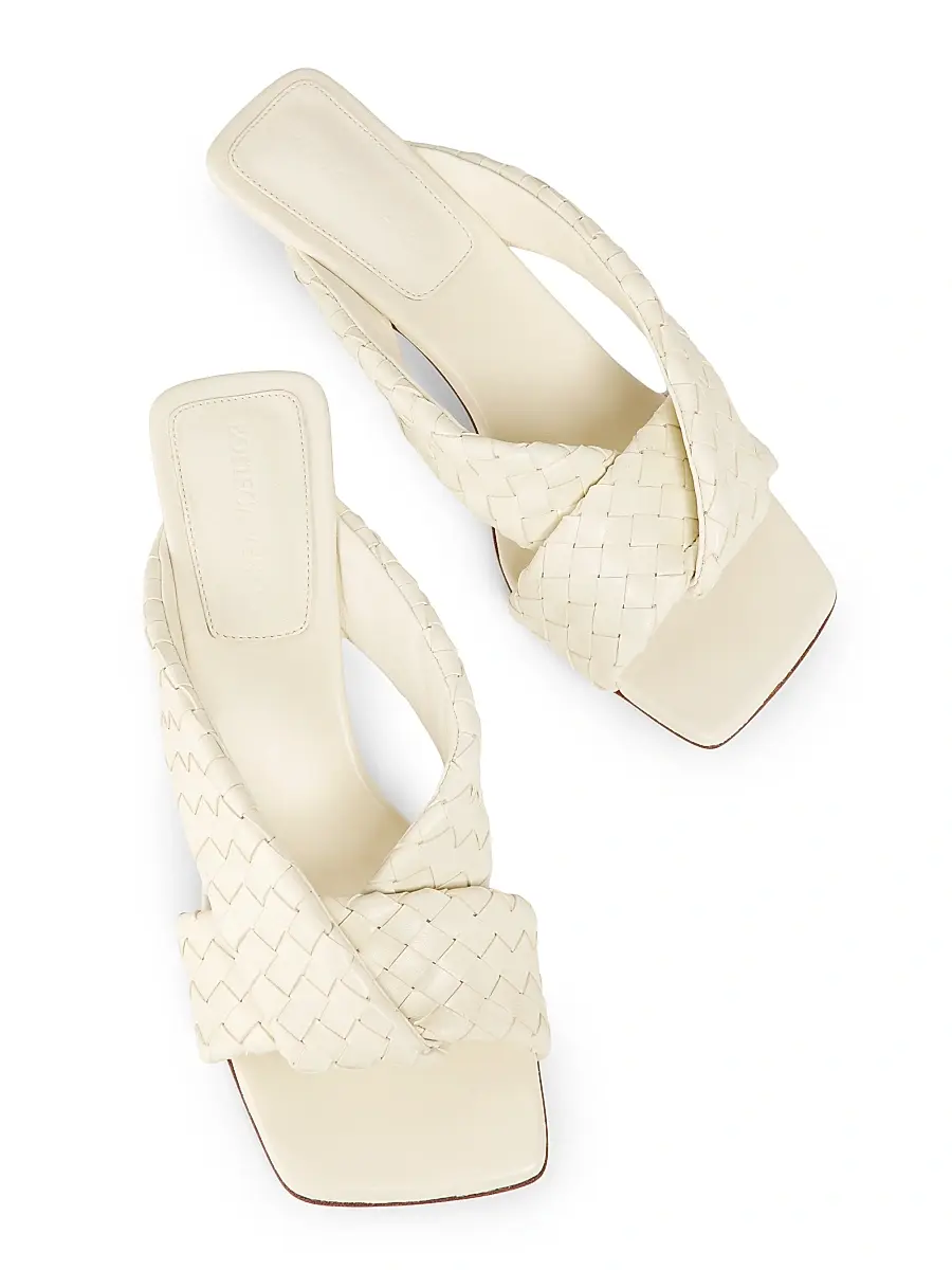 Bottega Veneta Women's Riva 50MM Leather Kitten-Heel Sandals | Thumbnail 4 Bottega Veneta Women's Riva 50MM Leather Kitten-Heel Sandals | Thumbnail 4