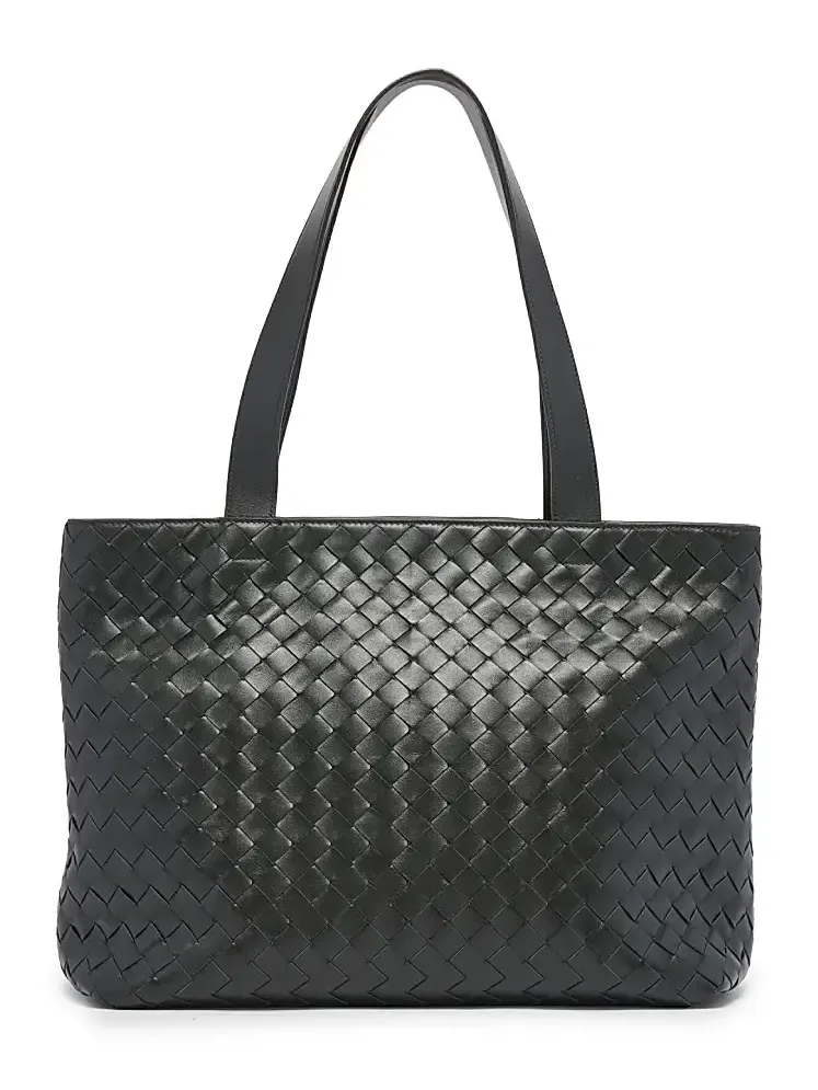 Men's Small Intrecciato Zipped Tote Bag Men's Small Intrecciato Zipped Tote Bag