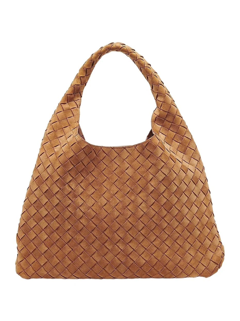 Women's Campana Large Intrecciato-Suede Shoulder Bag Women's Campana Large Intrecciato-Suede Shoulder Bag