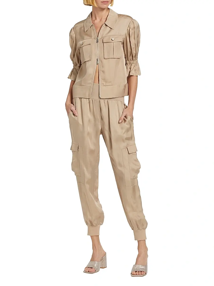 Cinq à Sept Women's Giles Twill Cargo Joggers | Thumbnail 2 Cinq à Sept Women's Giles Twill Cargo Joggers | Thumbnail 2