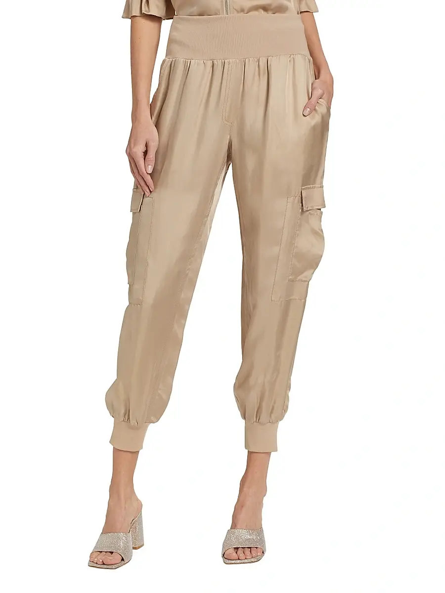 Cinq à Sept Women's Giles Twill Cargo Joggers | Thumbnail 3 Cinq à Sept Women's Giles Twill Cargo Joggers | Thumbnail 3