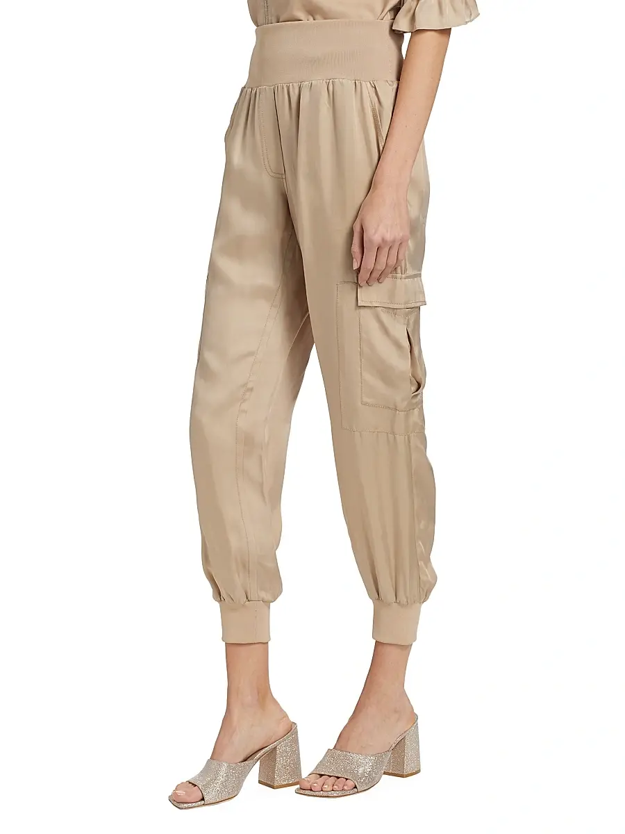 Cinq à Sept Women's Giles Twill Cargo Joggers | Thumbnail 4 Cinq à Sept Women's Giles Twill Cargo Joggers | Thumbnail 4