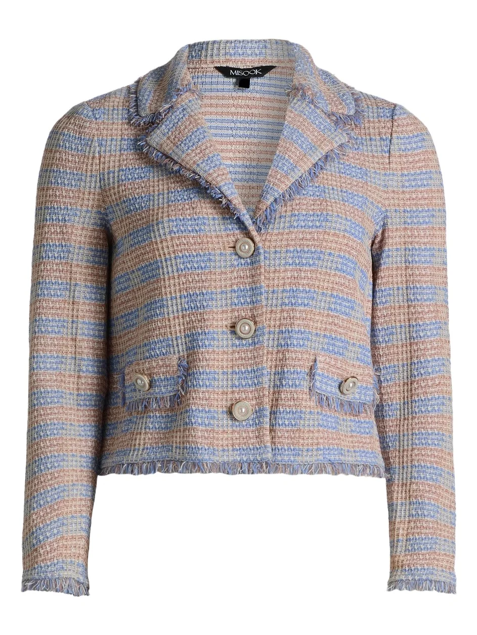 Misook Women's Striped Knit Jacket