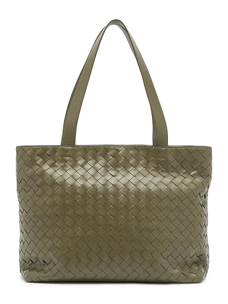 Men's Small Intrecciato Zipped Tote Bag Men's Small Intrecciato Zipped Tote Bag