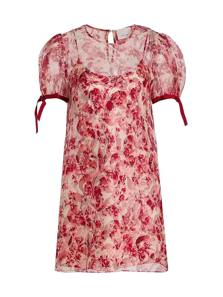 Cinq à Sept Women's Junette Floral Silk Minidress - Cherry Rose Multi | Image 1 Cinq à Sept Women's Junette Floral Silk Minidress - Cherry Rose Multi | Image 1