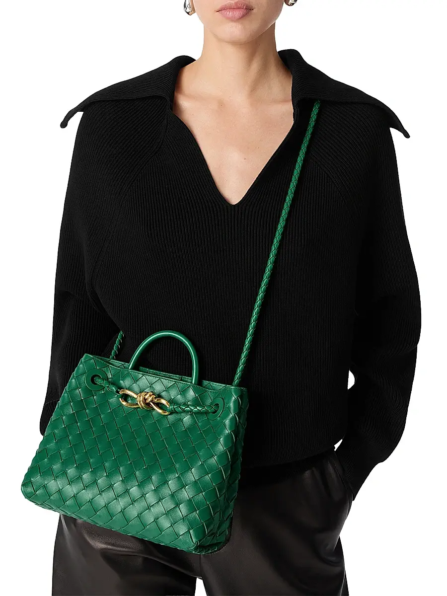 Bottega Veneta Women's Andiamo Small Intrecciato-Leather Top-Handle Bag | Thumbnail 2 Bottega Veneta Women's Andiamo Small Intrecciato-Leather Top-Handle Bag | Thumbnail 2