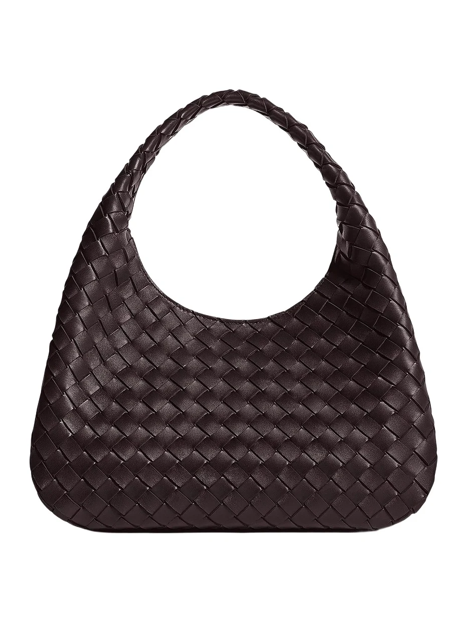 Women's Medium Campana Intrecciato Leather Shoulder Bag Women's Medium Campana Intrecciato Leather Shoulder Bag