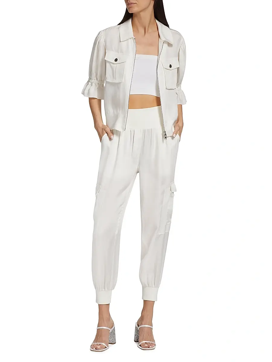 Cinq à Sept Women's Giles Twill Cargo Joggers | Thumbnail 2 Cinq à Sept Women's Giles Twill Cargo Joggers | Thumbnail 2