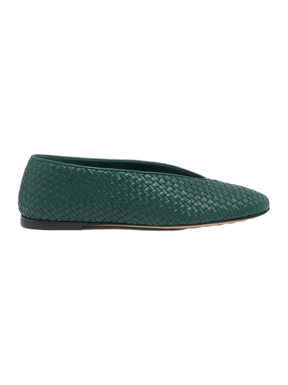 Bottega Veneta Women's Rosa Intrecciato Leather Flats